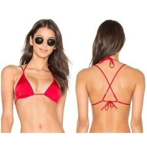 NEW! L'Agent Agent Provocateur Robbie Bikini Top Red Swim Women's Size Small